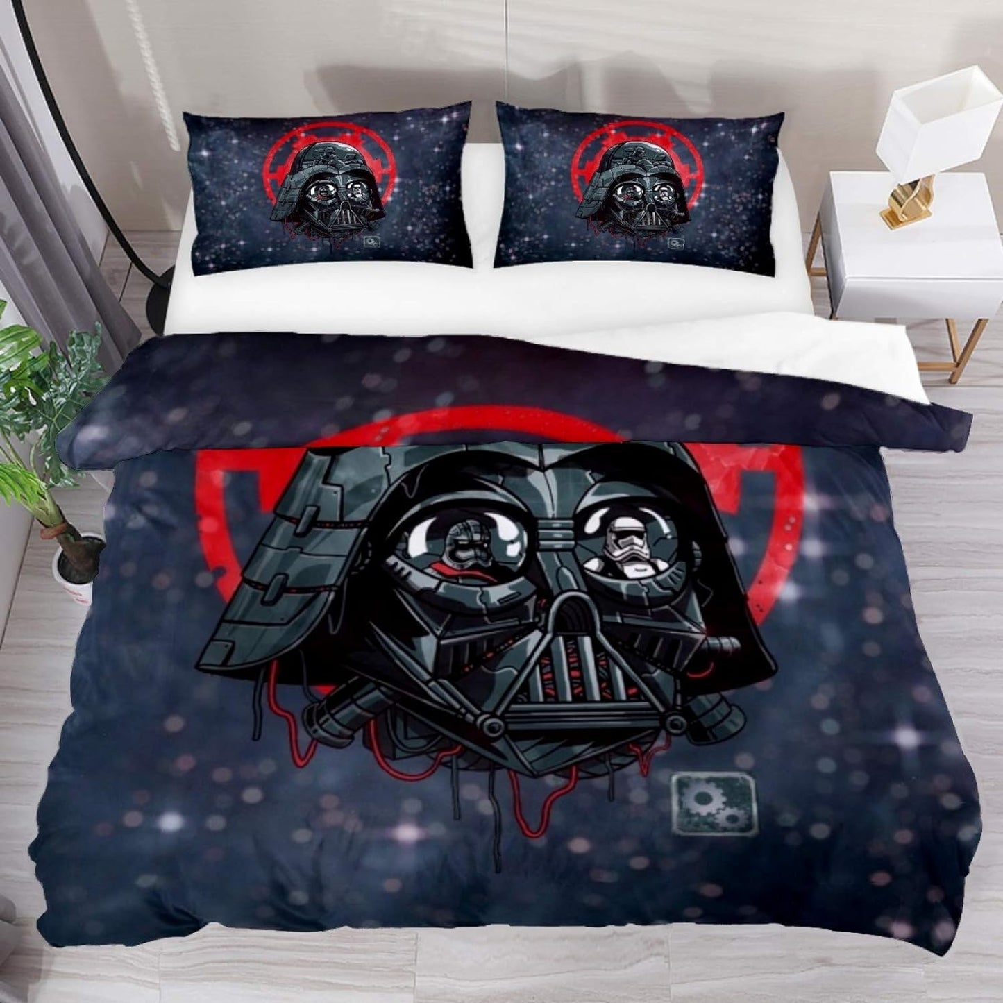 SW Bedding Set SW Darth Vader Ship Art Duvet Covers Black Unique Gift