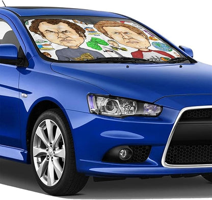 Step Brothers Car Sun Shade Step Brothers Characters Cartoon Style Winshield Sun Shade Colorful