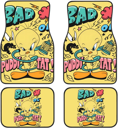 Looney Tunes Car Floor Mats Cool Tweety Bad Puddy Tat Pattern Car Mats