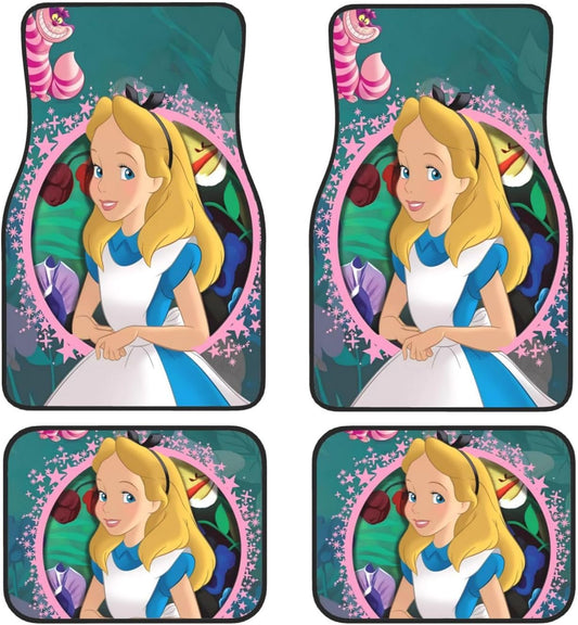 Alice In Wonderland Car Mats Alice Character In Wonderland Car Floor Mats Colorful