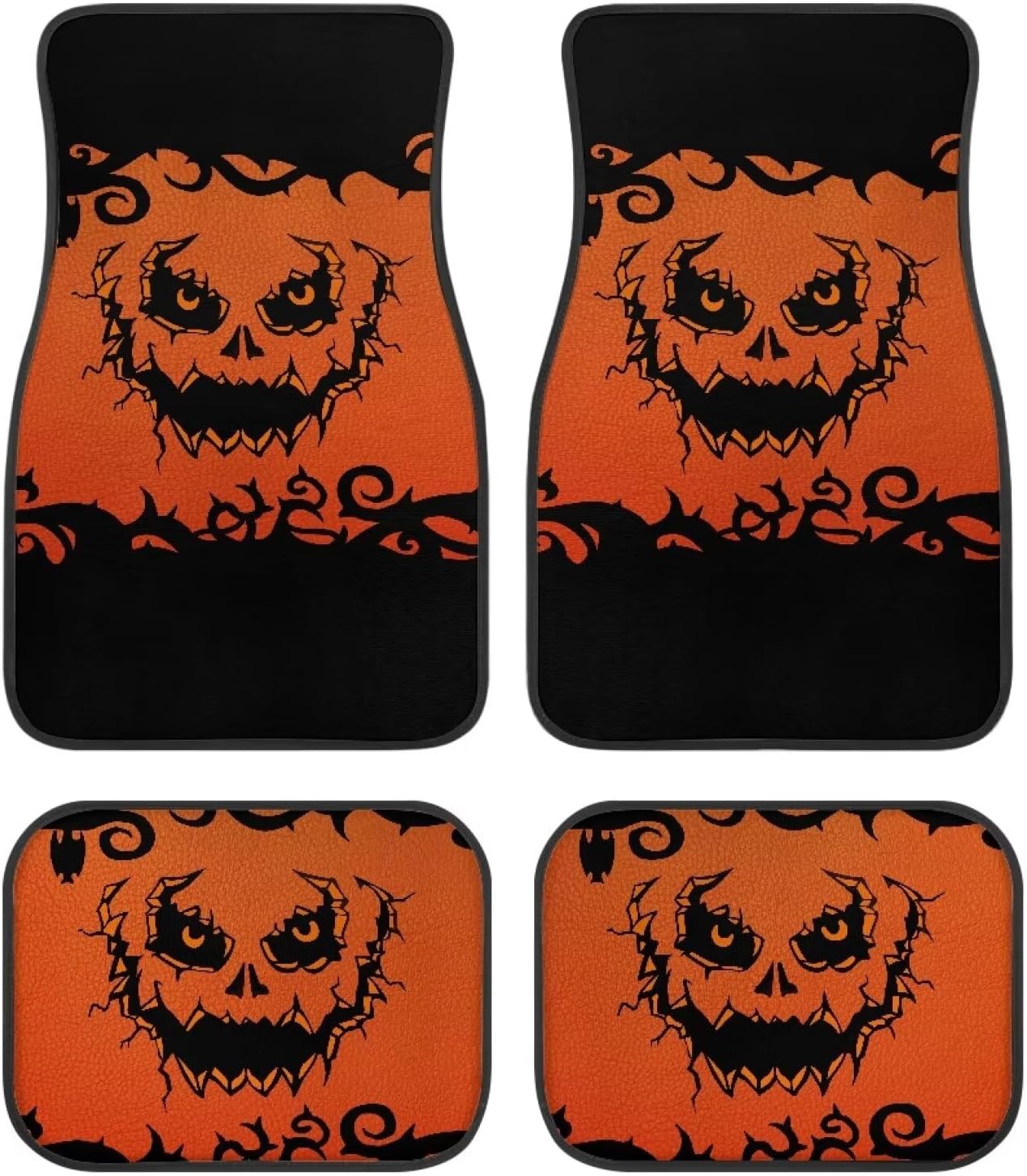 Halloween Car Mats Halloween Scary Pumpkin Ghost Car Floor Mats Black Orange