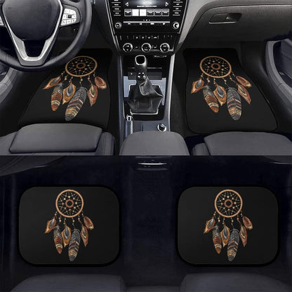 Native American Car Mats Boho Native American Indian Dreamcatcher Car Floor Mats Black Brown