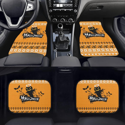 Halloween Car Mats Halloween Pumpkin Ghost Pattern Car Floor Mats Black Orange