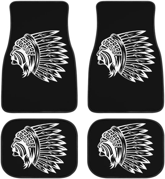 Native American Car Mats Native American Indians Skull Car Floor Mats Black White