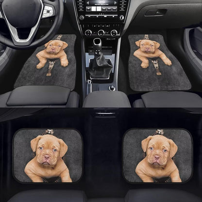 Dog Car Floor Mats Cute Puppy Dog Inside Zipper Fur Pattern Car Mats