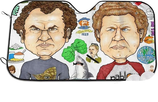 Step Brothers Car Sun Shade Step Brothers Characters Cartoon Style Winshield Sun Shade Colorful