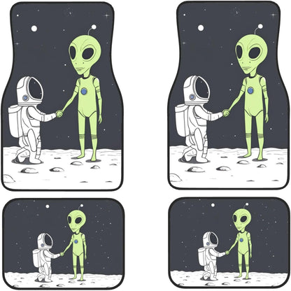 Alien Car Mats Meeting Alien And Astronaut Car Floor Mats Black White