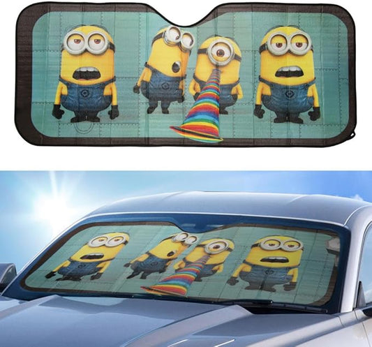 Minions Car Sun Shade Minions All Singing Graphic Winshield Sun Shade Yellow Blue