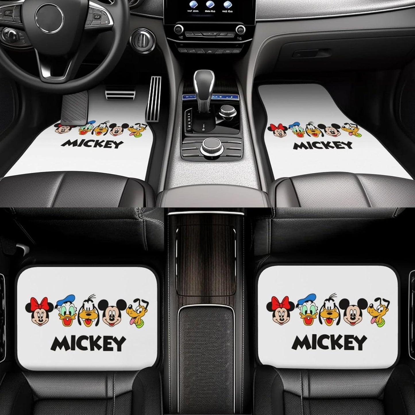 DN Car Mats MM And Friends Face Graphic Car Floor Mats White