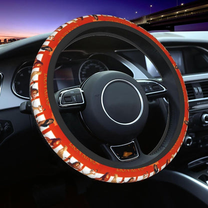 LK Steering Wheel Cover The LK All Characters Pattern Driving Wheel Cover Red White