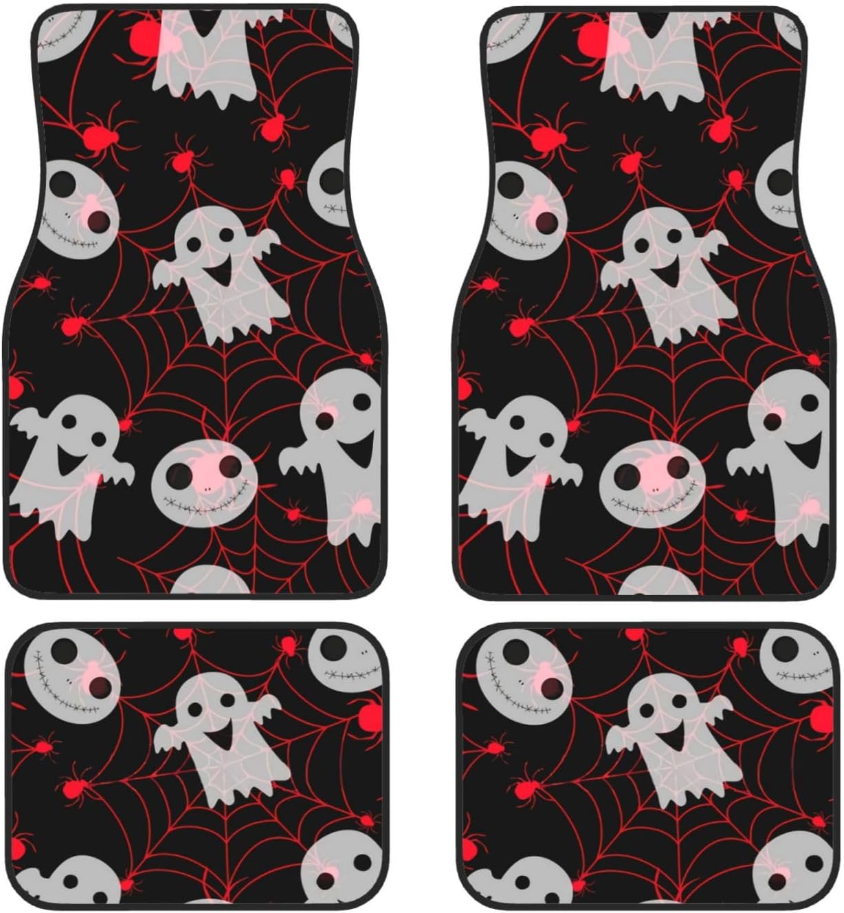 Halloween Car Mats Spider Ghost Face Halloween Car Floor Mats Black Red