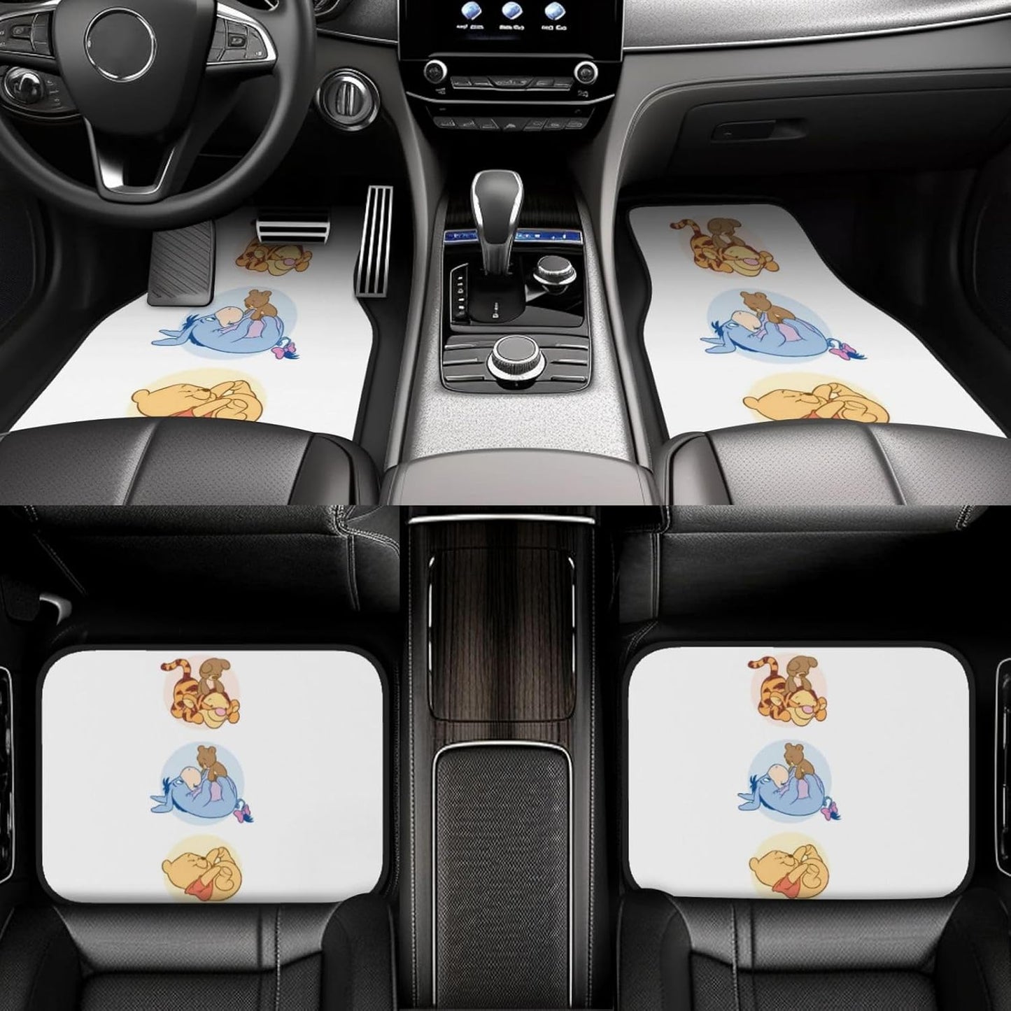 WTP Car Mats Chibi Pooh And Friends Lying Car Floor Mats Colorful