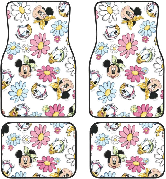 DN Car Mats Minnie And Daisy Flower Pattern Car Floor Mats Colorful