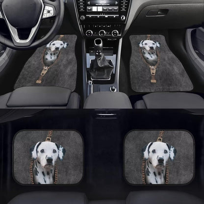 Dog Car Floor Mats Funny Dalmatian Dog Zipper Pattern Car Mats