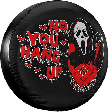 Horror Spare Tire Cover The Scream Ghost No You Hand Up Tire Covers Black Red