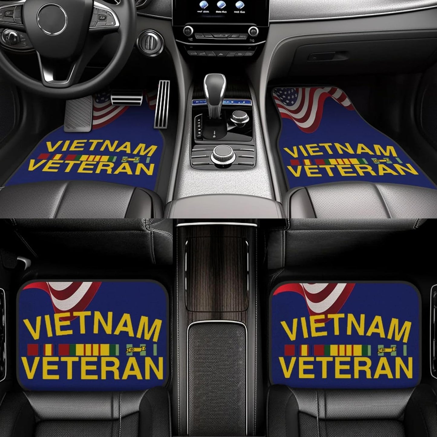 Veteran Car Mats Vietnam Veteran American Flag Car Floor Mats Colorful