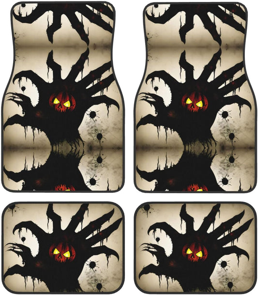 Halloween Car Mats Halloween Scary Ghost Tree Hand Car Floor Mats Black Gray