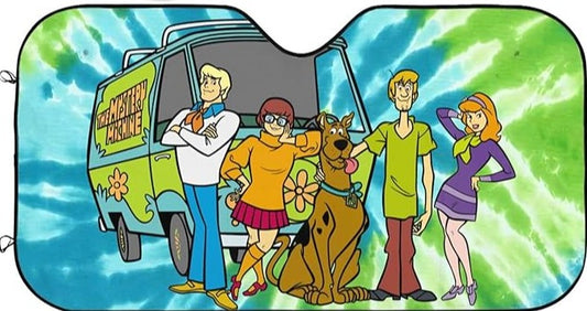 Scooby Doo Car Sun Shade Scooby Doo And His Friends Tie Dye Style Winshield Sun Shade Colorful