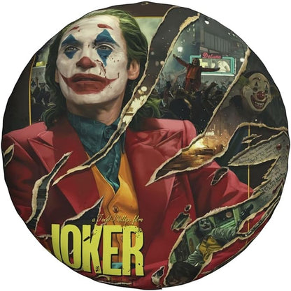 Joker Spare Tire Cover DC Torn Sheet Joker Scene Graphic Tire Covers Colorful