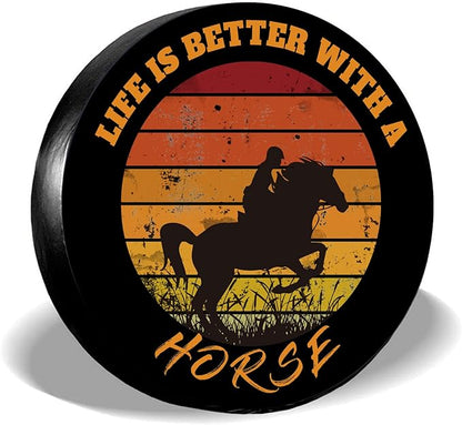 Horse Spare Tire Cover Life Is Better With A Horse Tire Covers Black Orange