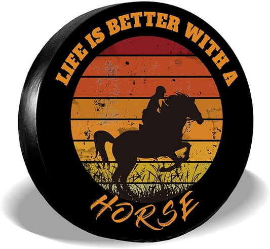 Horse Spare Tire Cover Life Is Better With A Horse Tire Covers Black Orange