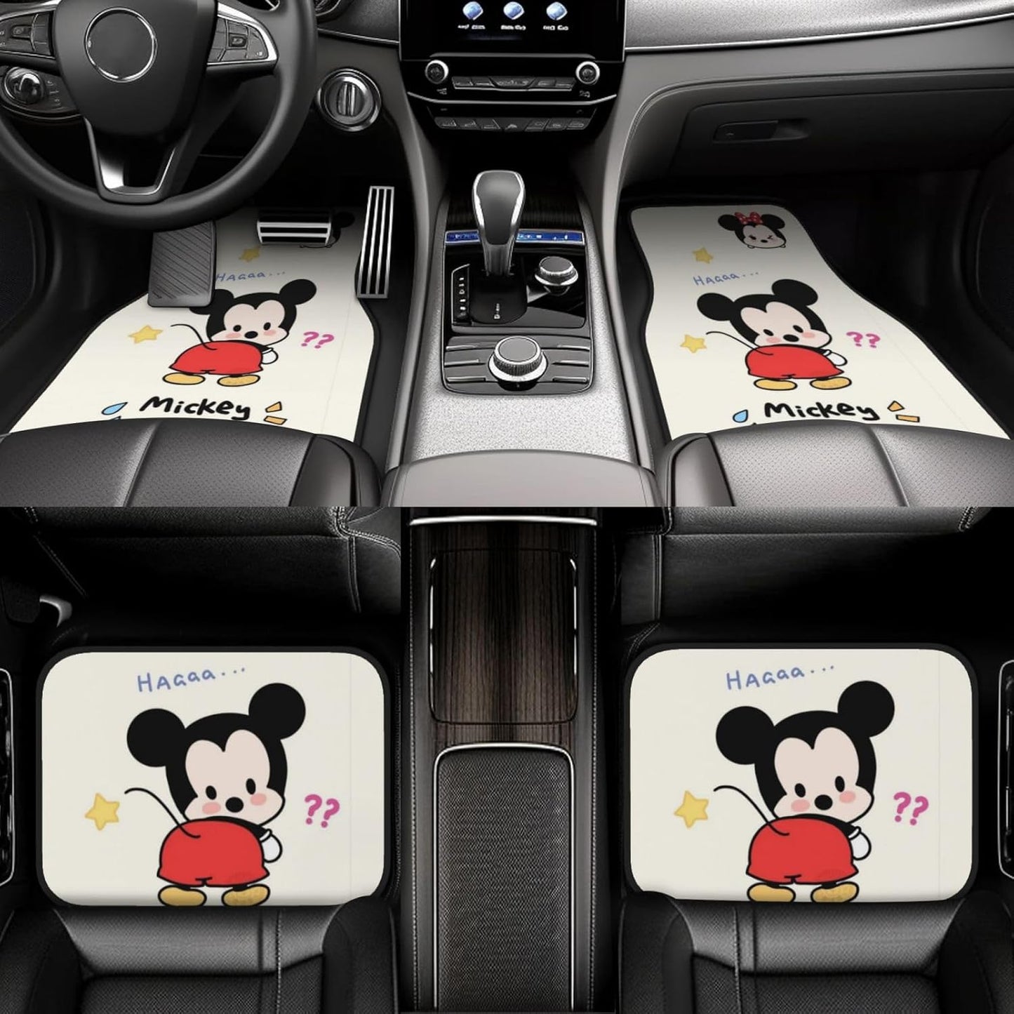 MM Car Mats DN Cute Chibi MM Butt Pattern Car Floor Mats White