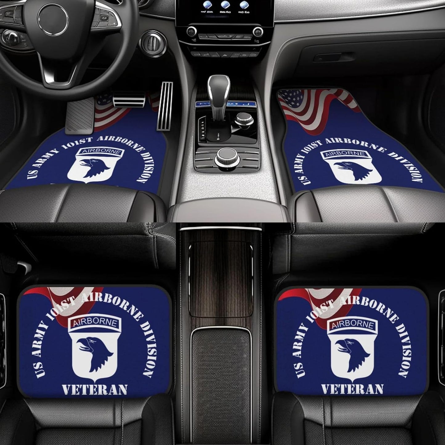 Veteran Car Mats US Army 101st Airborne Division Veteran Car Floor Mats Blue Red