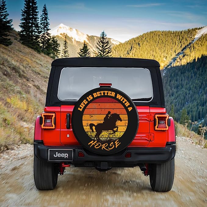 Horse Spare Tire Cover Life Is Better With A Horse Tire Covers Black Orange