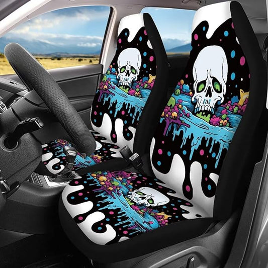 Skull Car Seat Covers Skull In The Swam Seat Covers Black White