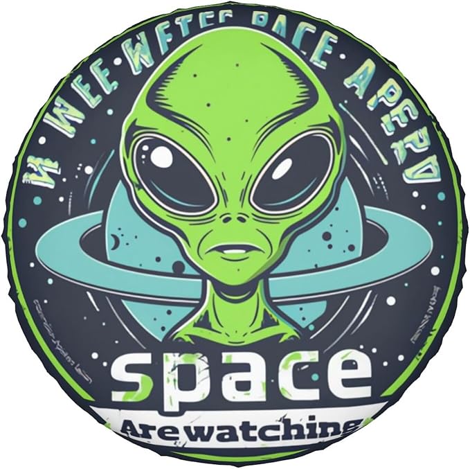 Alien Spare Tire Cover Alien Space Are Watching Tire Covers Black Green