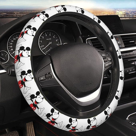 MM Steering Wheel Cover DN Vintage MM Pattern Driving Wheel Cover White