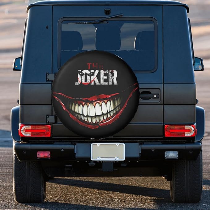 Joker Spare Tire Cover DC The Joker Smiling Mouth Tire Covers Black Red