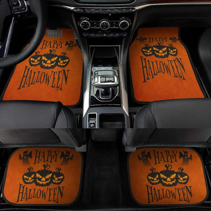 Halloween Car Mats Happy Halloween Cute Pumpkin Ghost Car Floor Mats Black Orange