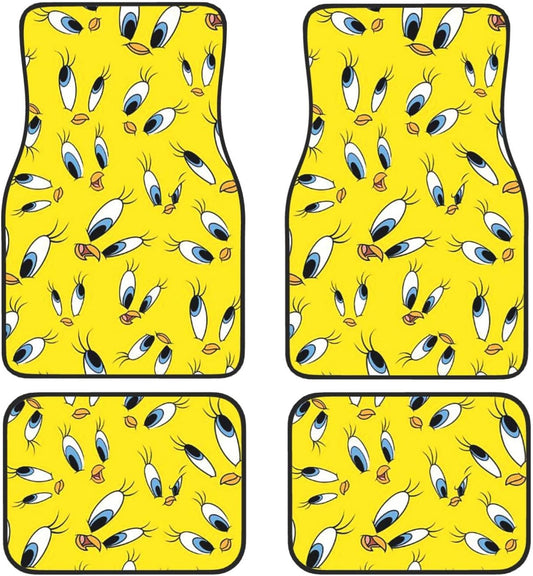 Looney Tunes Car Floor Mats Looney Tunes Cute Tweety Emotions Pattern Car Mats