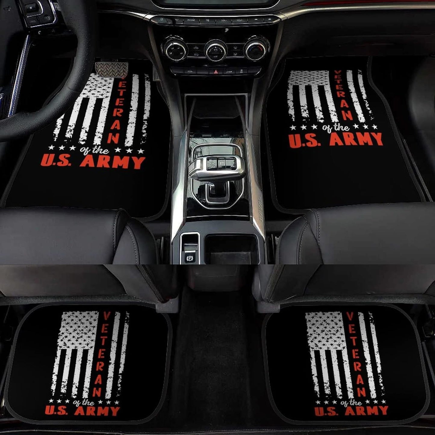 Veteran Car Mats Veteran Of The Us Army American Flag Car Floor Mats Black Red