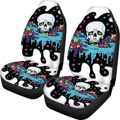 Skull Car Seat Covers Skull In The Swam Seat Covers Black White