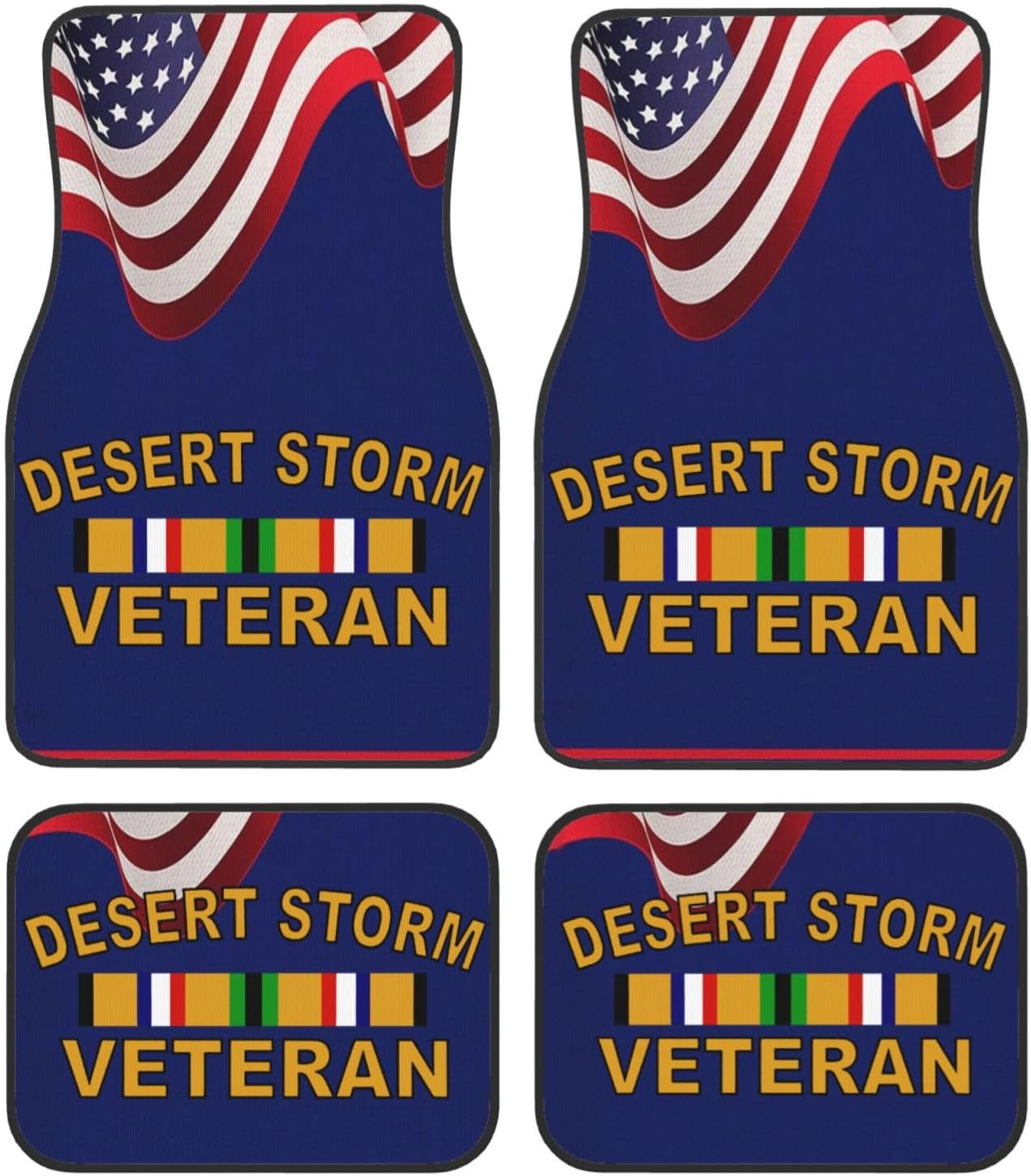 Veteran Car Mats Desert Storm Veteran American Flag Car Floor Mats Colorful