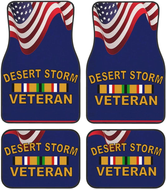 Veteran Car Mats Desert Storm Veteran American Flag Car Floor Mats Colorful