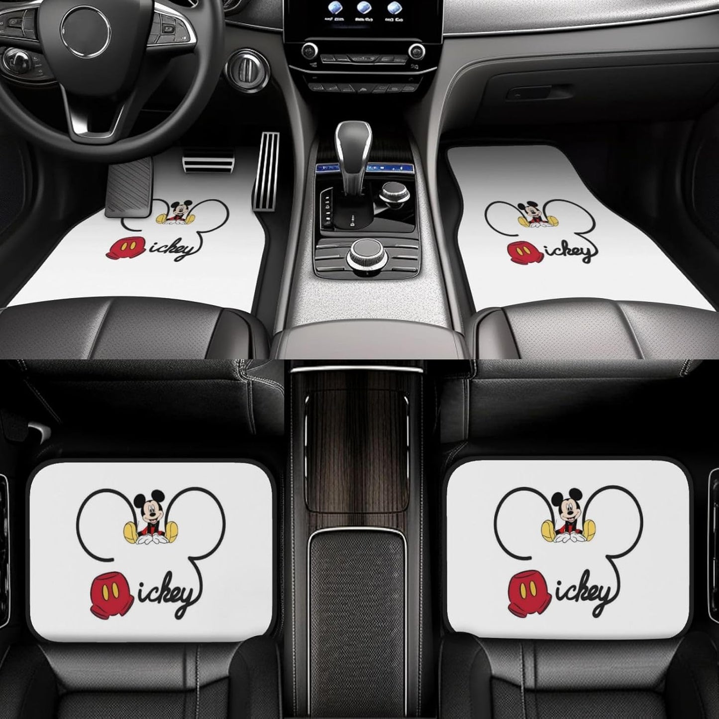 MM Car Mats DN MM Sitting And Head Pattern Car Floor Mats White