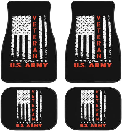 Veteran Car Mats Veteran Of The Us Army American Flag Car Floor Mats Black Red