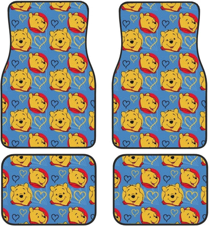 WTP Car Mats Happy Pooh Heart Pattern Car Floor Mats Blue