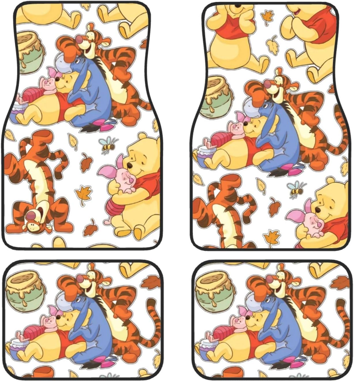 WTP Car Mats Pooh And Friends Together Graphic Car Floor Mats Colorful