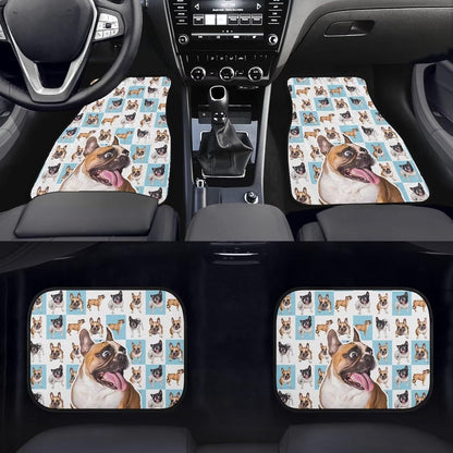 Dog Car Floor Mats Funny Puppy Pug Dog Happy Face Car Mats