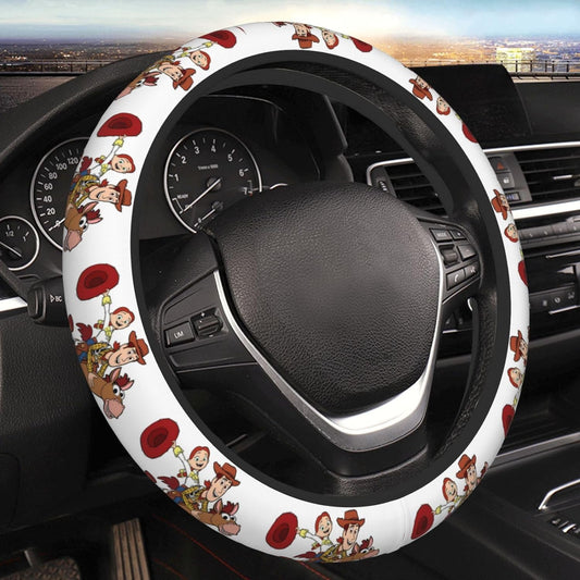 Toy Story Steering Wheel Cover Jessie And Woody On Bulleyes Back Driving Wheel Cover White Brown