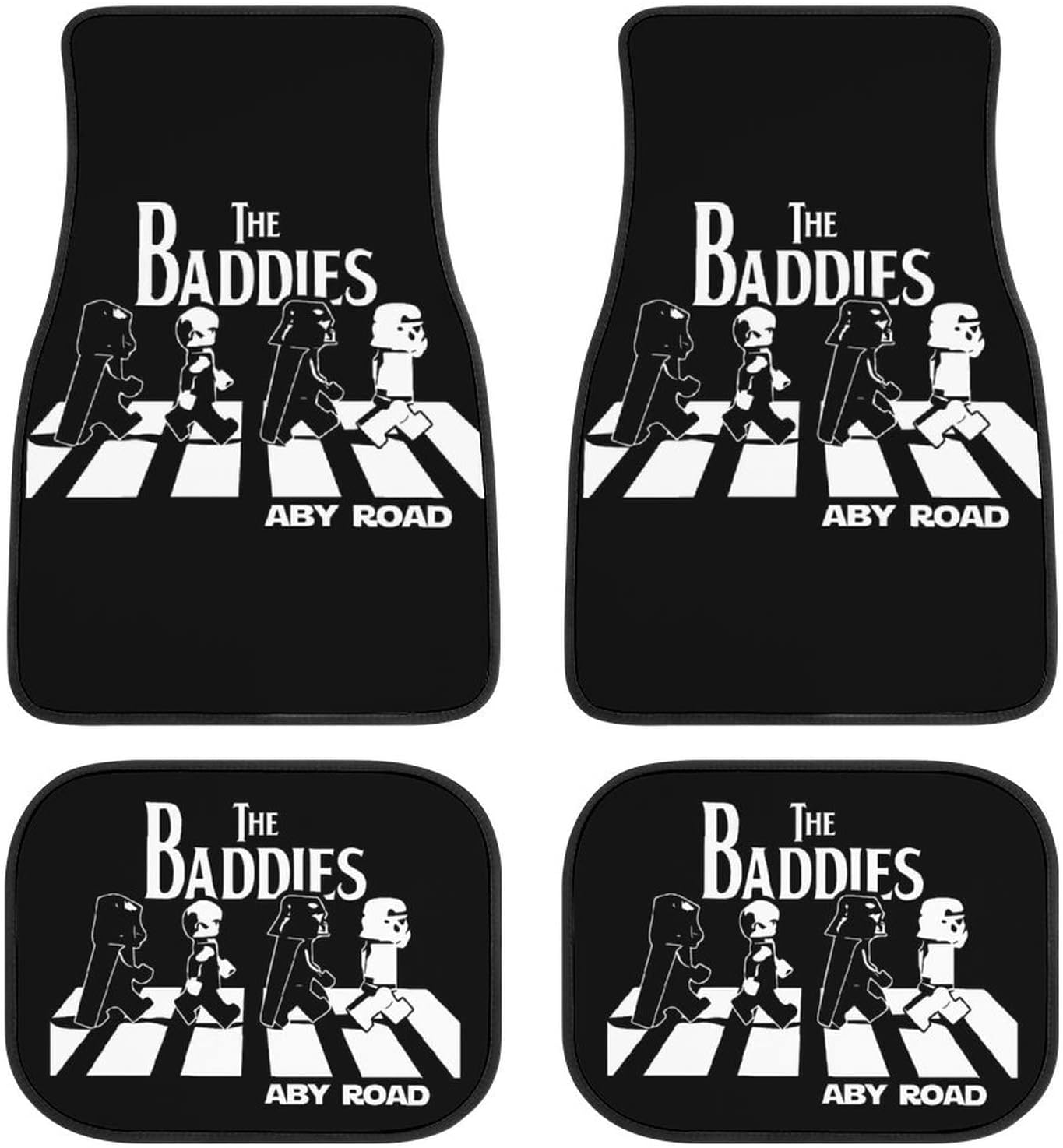 SW Car Mats SW The Baddies Aby Road Car Floor Mats Black White