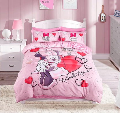 Minnie Bedding Set DN Minnie Heart Balloons Pattern Duvet Covers Pink Unique Gift