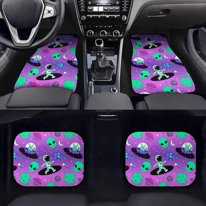 Alien Car Mats Alien Astronaut Planet Pattern Car Floor Mats Colorful