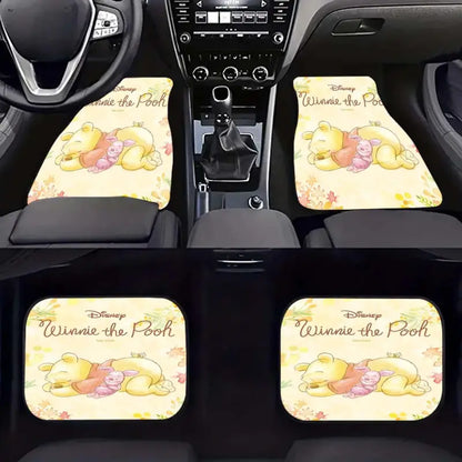 WTP Car Mats WTP And Piglet Sleeping Car Floor Mats Yellow