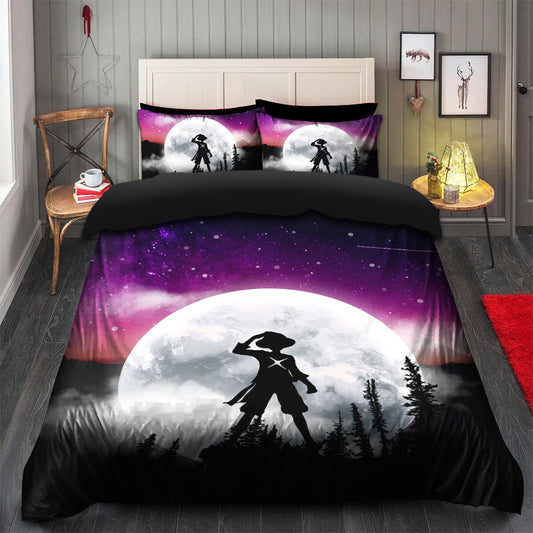 One Piece Luffy Anime Moon Night Galaxy Bedding Set
