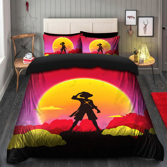One Piece Luffy Anime Sunset Bedding Set